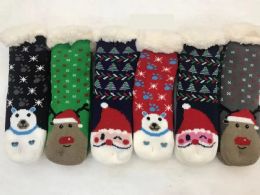 24 Pairs Christmas Kid's Fuzzy Sherpa Sock - Boys Socks