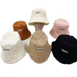 24 Pieces Fuzzy Lady Bucket Hat - Bucket Hats