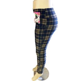 12 Wholesale Lady Plaid Fashion Pants