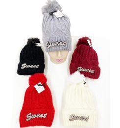 24 Pieces Wool Sweet Lady Thermal Hat - Winter Beanie Hats