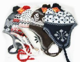 36 Pieces Unisex Snow Flake Mohawk Knit Hat - Winter Beanie Hats