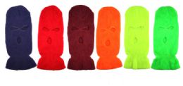 36 Bulk 3 Hole Multi Color Ski Mask