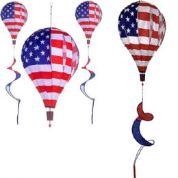 24 Wholesale Usa Flag Air Balloon Windmill Spinner