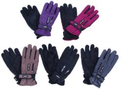 72 Pairs Women's Ski Gloves With  Touch Closure Straps - Ski Gloves