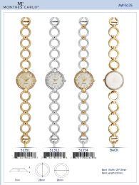 12 Wholesale Ladies Watch - 51351 assorted colors