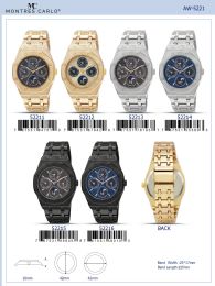 12 Wholesale Men's Watch - 52216 assorted colors