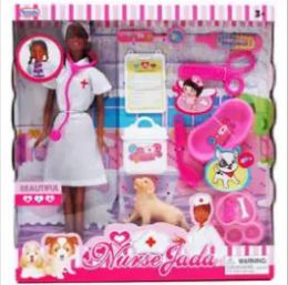 12 Wholesale 11.5" Nurse Ethnic Jada Doll & Accessories In Window Box