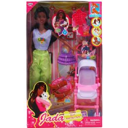 12 Pieces 11.5" Ethnic Jada Doll W/ Accessories In Window Box - Dolls