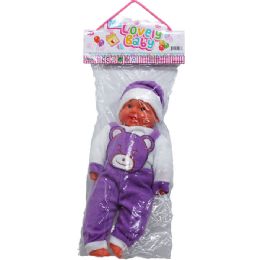 12 Wholesale 13" Soft Baby Doll In Poly Bag W/ Header, 2 Assorted Colors