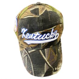 36 Pieces Kentucky Camo Baseball Hat - Baseball Caps & Snap Backs