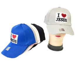 36 Pieces I Love Jesus Hats Assorted - Baseball Caps & Snap Backs