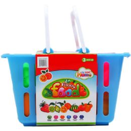 12 Pieces 10pc Pretend Food In 9.75" Plastic Basket - Educational Toys