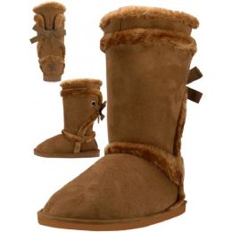 18 Pairs Wholesale Women's Comfortable Microfiber Faux Fur Lining Winter Boots Beige Color - Women's Boots