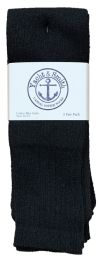 24 Wholesale Yacht & Smith Men's Cotton 28 Inch Terry Cushioned Athletic Black Tube Socks Size 10-13