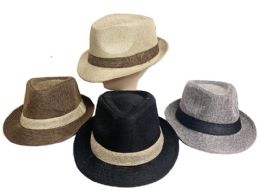 36 Wholesale Classic Short Brim Fedora Hat Assorted
