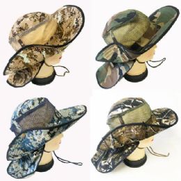 36 Bulk Tree Bar Camo Bucket Hat With Neck Cover Youth Size