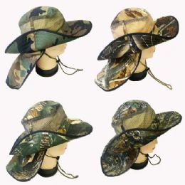 36 Pieces Mesh Wood Camouflage Bucket Hat Youth Size - Fedoras, Driver Caps & Visor