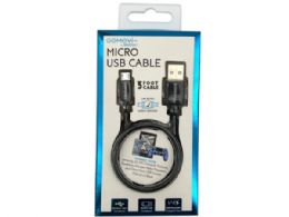 72 pieces Gomovi 3 Foot Micro Usb Cable In Black - Chargers & Adapters