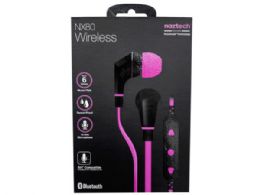 12 pieces Naztech Nx80w Bluetooth Wireless Sports Pink And Black Earphones - Headphones and Earbuds