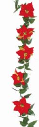 48 Wholesale 6.2 Ft Poinsettia Flower Garland
