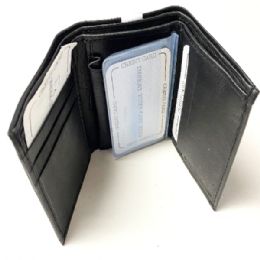 24 Pieces Mens TrI-Fold Leather Wallets - Leather Wallets