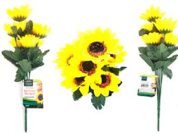 144 Pieces Sunflower 7 Flower Bouquet - Artificial Flowers