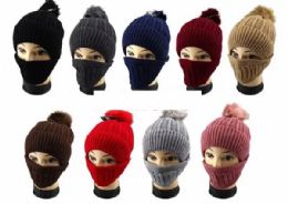 12 Bulk Winter Beanie Hat And Mask Set Thick Warm