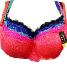 24 Pieces Lace Push Up Bras Assorted Size And Color - Womens Bras And Bra Sets