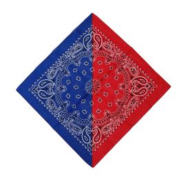 60 Pieces Splicing Color Bandanas In Red And Blue - Bandanas