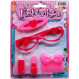 144 Pieces 5pc Fashion Beauty Set On Blister Card, 2 Assorted Styles - Toy Sets