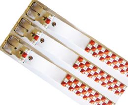 48 Pieces Pyramid Studded White And Red Belts - Unisex Fashion Belts