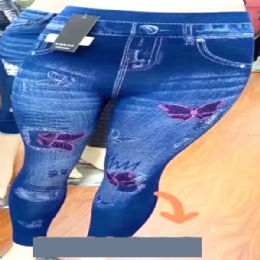 12 Pieces Lady Fashion Jean Leggings Butterfly Print - Womens Leggings