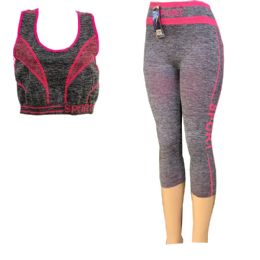 12 Pieces Athletic 2 Piece Jogger Set With Tank Top And Pants - Womens Active Wear