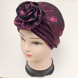 24 Pieces Women Turban Hat African Flower Knot Pre Tied Bonnet - Head Wraps