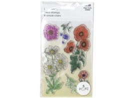 78 pieces Momenta 6 Piece Floral Theme Clear Stamps - Office Accessories