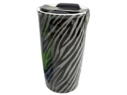 18 Wholesale 12oz Zebra Ceramic Travel Mug
