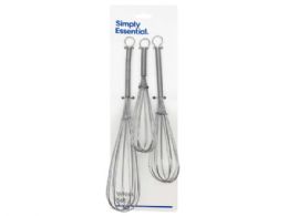 36 Wholesale Simply Essential 3 Pack Kitchen Whisk 8 In 10 In And 12 in