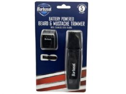 12 pieces Barbasol Battery Powered Beard And Mustache Trimmer With Stainless Steel Blades - Shaving Razors