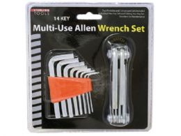 24 of 14 Key MultI-Use Allen Wrench With 8 Assorted Hex Keys