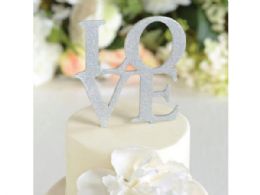 108 Wholesale Glitter Love Cake Topper