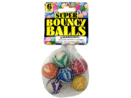 42 Bulk 6 Pack Swirly Super Bounce Ball Set