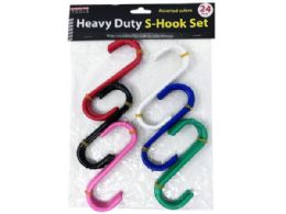 6 pieces 24 Pack Heavy Duty Assorted Color S-Hook Set - Hooks