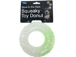 24 Bulk Glow In The Dark Squeaky Toy Donut