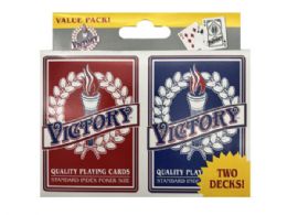 24 Wholesale Victory Two Pack Standard Quality Playing Cards