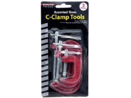 12 Wholesale 3 Pack Assorted Size C-Clamp Tools