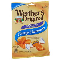 12 Wholesale Candy Werthers Sugar Free Caramel Hard Candy 1.46 Oz Bag