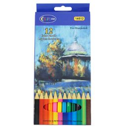 72 Wholesale Pencils Colored 12pk Peggable Box