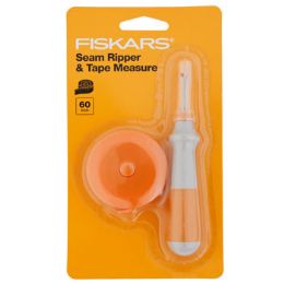 12 pieces Fiskars Seam Ripper And 60in Tape Measure - No Online Sales Carded *5.99* - Sewing Supplies