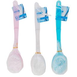 24 pieces Bath Brush Bristle 13.75in L Transparent Plastic 3 Colors Hba/ht - Shower Accessories