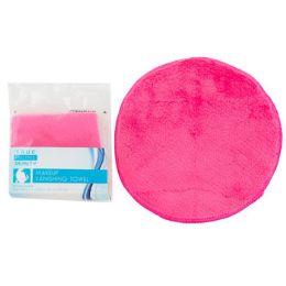36 Bulk Facial Towel Makeup Removing Round Dark Pink Color Opp/insertsize 7.875 X 7.875in